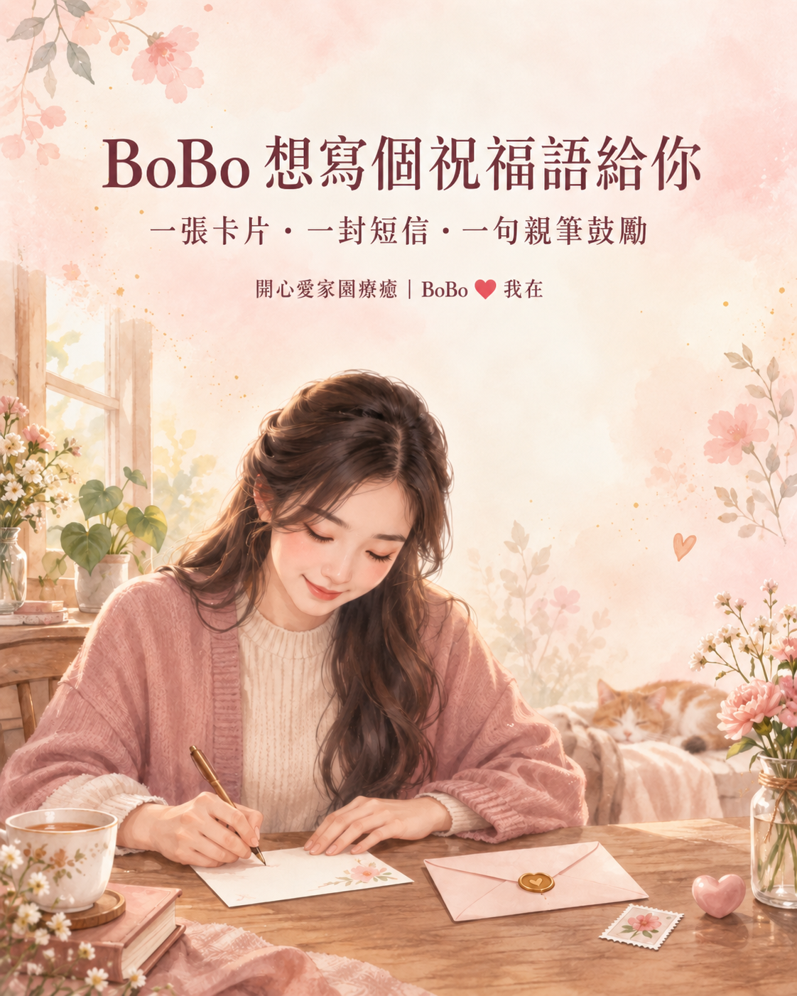 BoBo 想寫個祝福語給你：一張卡片、一封短信或一句親筆鼓勵