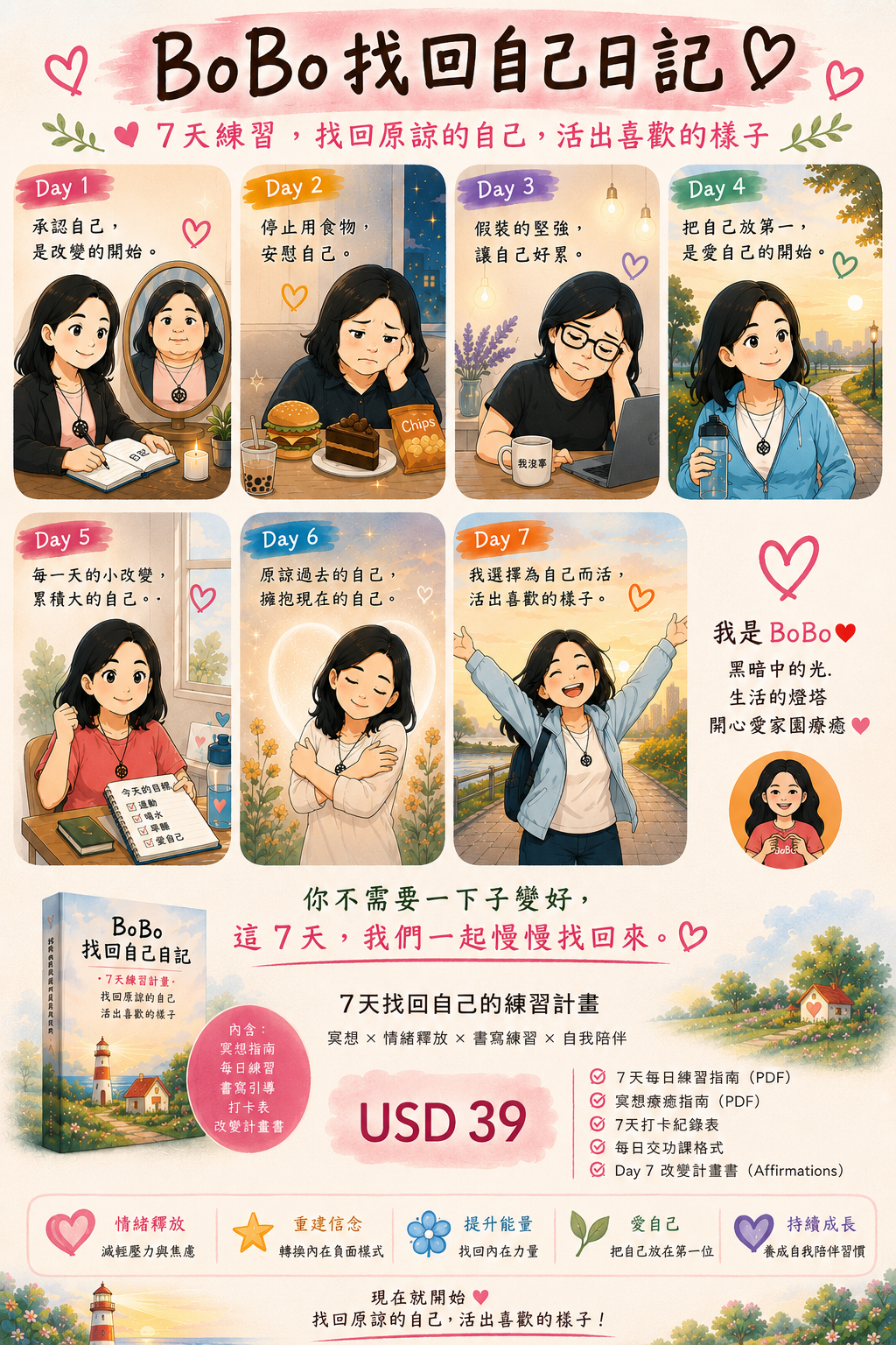 BoBo 找回自己日記｜7天情緒書寫與壓力釋放練習